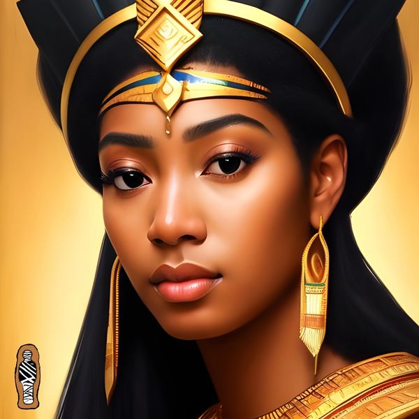 Portrait of the Rare Death Doula styled as an Egyptian goddess